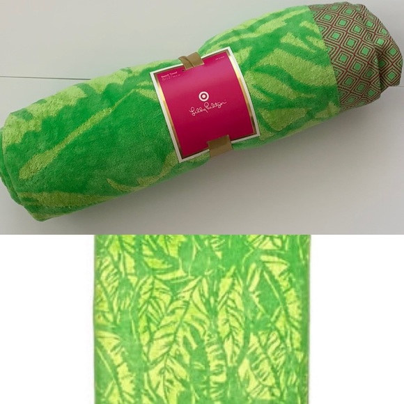 Lilly Pulitzer for Target Accessories - NWT Lilly Pulitzer Green Printed Plush Beach Towel